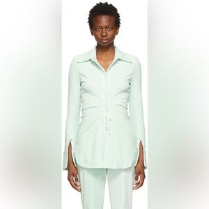Alexander Wang Green Velour Fitted Shirt